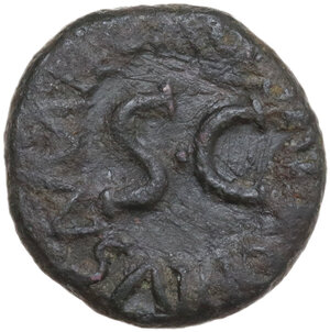 reverse: Augustus (27 BC - 14 AD).. AE Quadrans, c. 5 BC. Apronius, Galus, Messala, Sisenna, moneyers