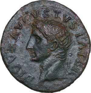 obverse: Divus Augustus (died 14 AD).. AE As, Rome mint, 22-30