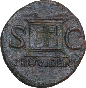 reverse: Divus Augustus (died 14 AD).. AE As, Rome mint, 22-30