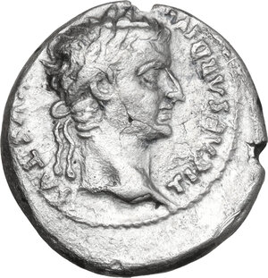 obverse: Tiberius (14-37).. Fourrée Denarius, time of Tiberius