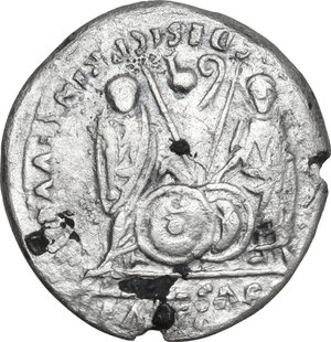 reverse: Tiberius (14-37).. Fourrée Denarius, time of Tiberius