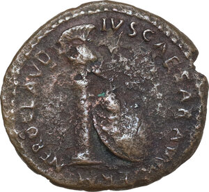 obverse: Nero (54-68). AE Quadrans, Rome mint, 62 AD