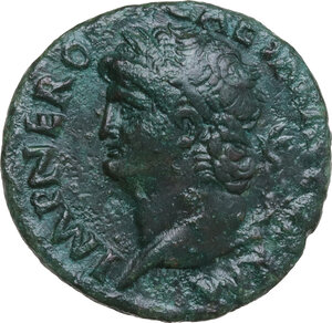 obverse: Nero (54-68).. AE As, Rome mint, 62-68