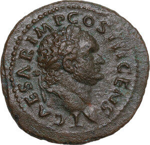 obverse: Titus as Caesar (69-79).. AE As, struck under Vespasian, 74 AD