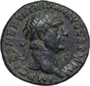 obverse: Trajan (98-117).. AE As, Rome mint, 101-102 AD