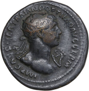 obverse: Trajan (98-117).. AE As, Rome mint, 114-117
