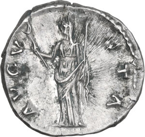reverse: Diva Faustina I (died 141 AD).. AR Denarius, Rome mint, after 141 AD