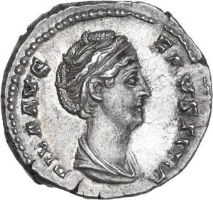 obverse: Diva Faustina I (died 141 AD).. AR Denarius