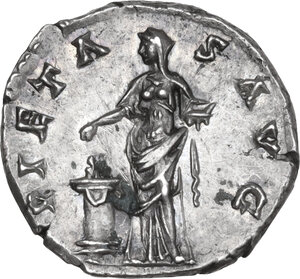 reverse: Diva Faustina I (died 141 AD).. AR Denarius