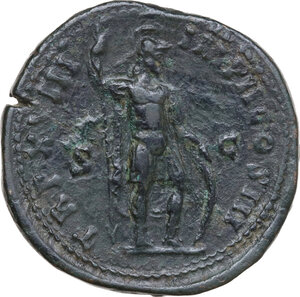 reverse: Marcus Aurelius (161-180).. AE Sestertius, AD 164