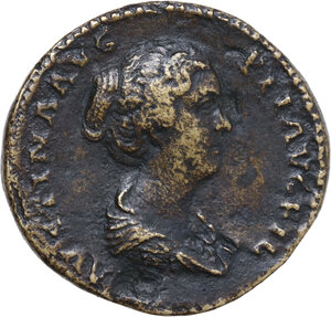 obverse: Faustina II (died 176 AD).. AE Sestertius, 145-161