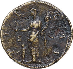 reverse: Faustina II (died 176 AD).. AE Sestertius, 145-161