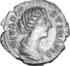 obverse: Faustina II (died 176 AD).. AR Denarius, Rome mint, 176-180