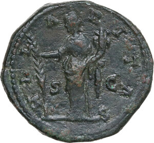 reverse: Faustina II (died 176 AD).. AE As, Rome mint, 161-162
