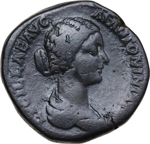 obverse: Lucilla, wife of Lucius Verus (died 183 AD).. AE Sestertius, Rome mint, 164-169