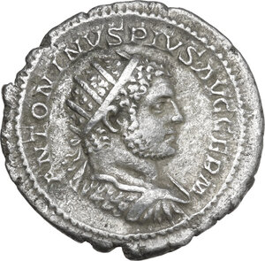 obverse: Caracalla (198-217).. AR Antoninianus, Rome mint, 215 AD