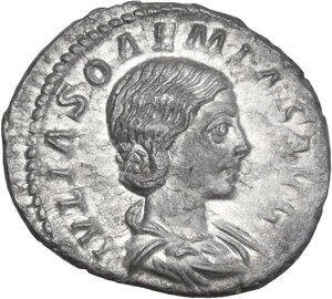 obverse: Julia Soaemias, mother of Elagabalus (died 222 AD).. AR Denarius, Rome mint, 218-220