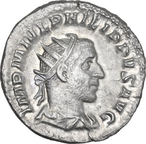 obverse: Philip I (244-249).. AR Antoninianus, Rome mint, 244-247