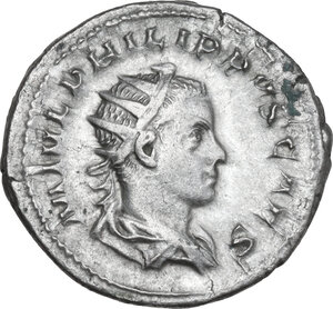 obverse: Philip II as Caesar (244-246).. AR Antoninianus, Rome mint, 244-246