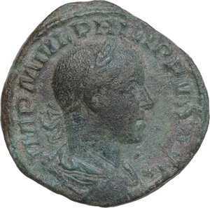obverse: Philip II (244-249).. AE Sestertius, Rome mint, 246-249