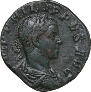 obverse: Philip II (244-249).. AE Sestertius, 246-249