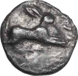 obverse: Bruttium, Rhegion.  Anaxilas Tyrant (c. 494/3-462/1 BC).. AR Litra. Struck circa 480-462/1 BC