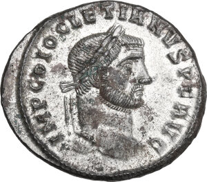 obverse: Diocletian (284-305).. AE Follis, Ticinum mint, 296-297