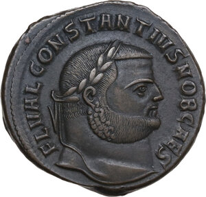 obverse: Constantius I Chlorus as Caesar (293-305).. AE Follis, 300-301. Antiochia mint