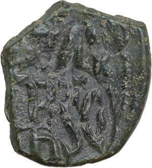 reverse: Heraclius, with Heraclius Constantine (610-641).. AE Follis, Syracuse mint