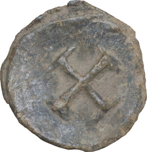 reverse: Leads from Ancient and Medieval World.. PB Tessera. Medieval period, c. 10th-12th centuries AD