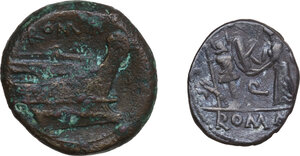 reverse: The Roman Republic.. Multiple lot of two (2) unclassified Roman Republican coins