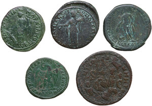 reverse: The Roman Empire. Provincial coinage.. Multiple lot of five (5) unclassified AE