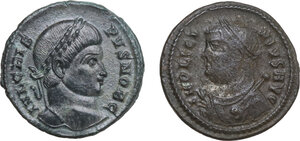 obverse: The Roman Empire.. Lot of two (2) unclassified AE denominations, including:  Crispus and Licinius