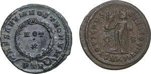 reverse: The Roman Empire.. Lot of two (2) unclassified AE denominations, including:  Crispus and Licinius