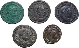 obverse: The Roman Empire. Lot of five (5) unclassified AE Folles