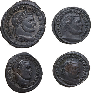 obverse: The Roman Empire.. Lot of four (4) unclassified AE denominations, including: Maximian, Licinius and Galerius
