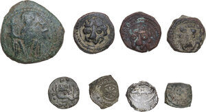 obverse: Medieval. Multiple lot of eight (8) unclassified AE and AR coins from Medieval Sicily