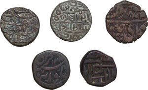 reverse: Medieval.. Lot of five (5) unclassified AE Denominations with Arabic designs