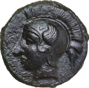 obverse: Kamarina. AE Tetras or Trionkion, c. 410-405 BC