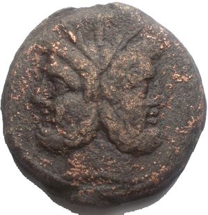 obverse: Repubblica Romana. Serie sestantale. Asse, dopo il 211 a.C. D/ Testa laureata di Giano. Sopra, I. R/ Prua a destra. Davanti, I. Sotto, ROMA. Cr. 56/2. AE. g 36,08. mm 33,15. BB+. Patina disomogenea ma buon esemplare