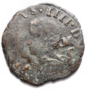 obverse: Napoli. Filippo IV. 1621-1665. 9 Cavalli 1629. Ae. P.R. 83. Peso 6,16 gr. Diametro mm. 26,55. 