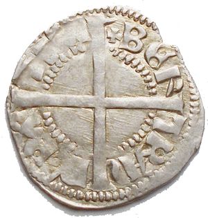 reverse: Aquileia Bertrando di San Genesio AD 1334-1350. Denaro AR g 1,00 very fine