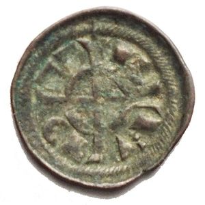 reverse: Zecche Italiane. Verona. Federico II (1218-1250). Denaro piccolo. B.2969. NC. MI. g 0,33