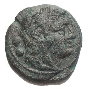 obverse: C series ? Sardinia ca. 211 BC. Æ Quadrans (17,5 x 18 mm. 3,12 g). Head of Hercules r. wearing lion skin. R/ Prow r. C to r. Crawford 63/5; RBW 263. Extremely Rare. Green patina. Good VF/VF