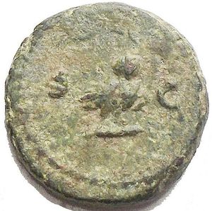 reverse: ANONYMOUS. Period of Domitian to Antoninus Pius. Circa 81-161 AD. Æ Quadrans (2.31 gm; 13.84 mm). Helmeted and draped bust of Minerva right / Owl standing. RIC II 7; Cohen 7. aEF Good green-patina.
