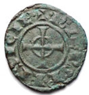 reverse: House of Hohenstaufen (1194-1268), Frederick II (King of Sicily, 1198–1250; King of Germany, 1212-1220; Emperor, 1220-1250), Denaro, Messina or Brindisi, 1247-1248; BI (g 0,77; mm 16,1 x 17,4); + ROM IPERATOR, in field, FR; above horizontal segment, below, star, Rv. + R IERSL’ ET SICIL’, celtic cross. Spahr 143; MEC XIV, 565-566; Travaini 44. Green patina. Good Very Fine.