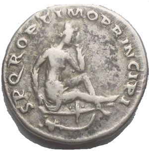 reverse: Trajan. AD 98-117. AR Denarius (18.2mm, 3.28 g). Rome mint. Struck circa AD 103-107. IMP TRAIANO AVG GER DAC P M TR P COS V P P, laureate bust right, slight drapery on shoulder / S P Q R OPTIMO PRINCIPI, mourning Dacian seated right on shield, leaning on right arm and resting head in left hand; curved sword below. RIC II 218; Woytek 189bA; BMCRE 179; RSC 529a. 