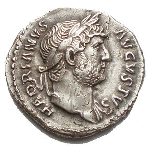 obverse: Hadrianus (117 - 138 AD). Denarius (silver). 125 - 128 AD Rome. Obv: HADRIANVS AVGVSTVS. Bust with laurel wreath and draping on the right. Rev: COS III. Neptune with trident and dolphin standing to the right, foot placed on ship s prora. 19.66mm. 3.13g. RIC 155; C.307.