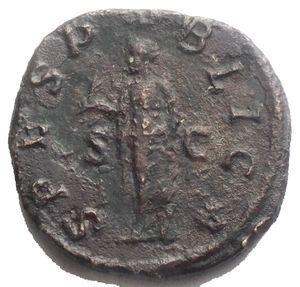 reverse: ALESSANDRO SEVERO (10/05/221-22/03/235) Marco Aurelio Severo Alessandro Augusto Sesterzio, Roma 232 a.C. 29,04 mm. 18,04 g. BB - RIC.648 b d/ IMP ALEXANDER PIVS AVG. Busto laureato di Alessandro Severo a destra, drappeggiato sulla spalla sinistra r/ SPES PVBLICA / S C. Spes (Speranza) cammina a sinistra, tiene un fiore nella mano destra e solleva con la mano SINISTRA un lembo della veste .