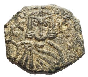 obverse: Bizantini - Siracusa. Leo V e Constantino. 813-820 d.C. AE. D/ Busto di Leo V di fronte. R/ Busto di Costantino di fronte. Peso 4.75 gr. Diametro 20,1 x 18,1 mm BB-SPL. Patina.